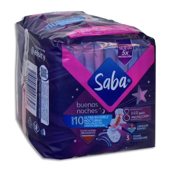 SABA ULTRA INVISIBLE CON ALAS NOCTURNA ULTRADELGADA Bolsa - c/10