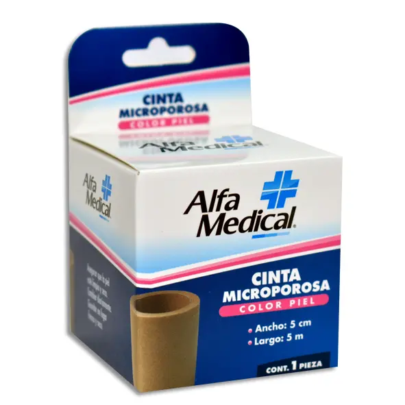 [7502275700997] CINTA MICROPOROSA PIEL ALFA MEDICAL 5CMX5M Pieza - c/1