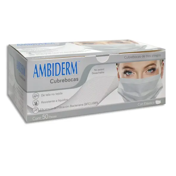 [7502224242455] CUBREBOCA AMBIDERM BLANCO Caja - c/50