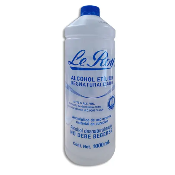 [729514000053] ALCOHOL DESNATURALIZADO LEROY Frasco - 1000 ml
