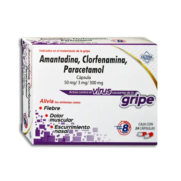 [7502216807884] AMANTADINA , CLORFENAMINA , PARACETAMOL ULTRA Capsulas - c/24