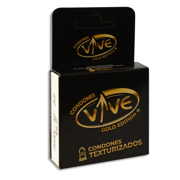 PRESERVATIVO VIVE GOLD TEXTURIZADO Cartera - c/3