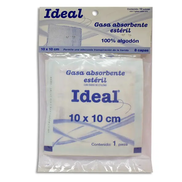 GASA ESTERILIZADA 10X10CM IDEAL Bolsa - c/10