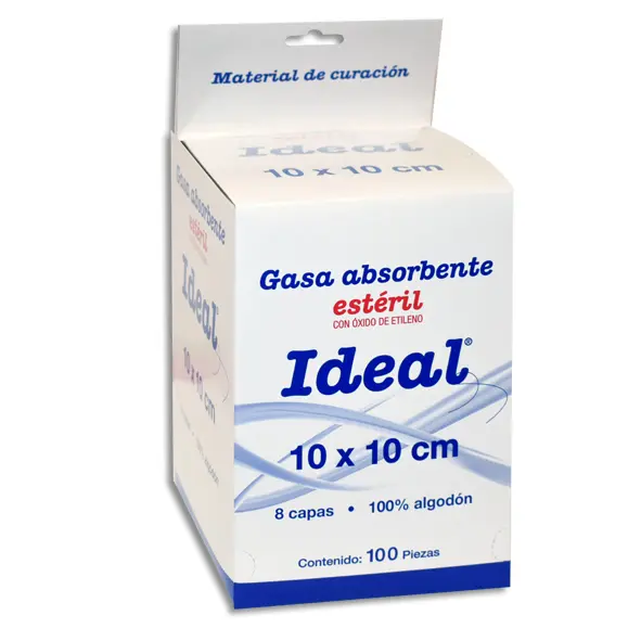 GASA ESTERILIZADA 10X10CM IDEAL Caja - c/100