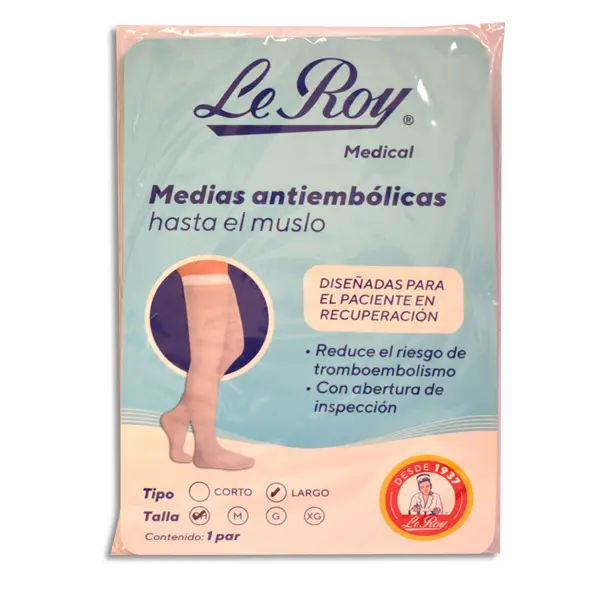 MEDIAS ANTIEMBOLICAS MUSLO CH LEROY Bolsa - 1 par