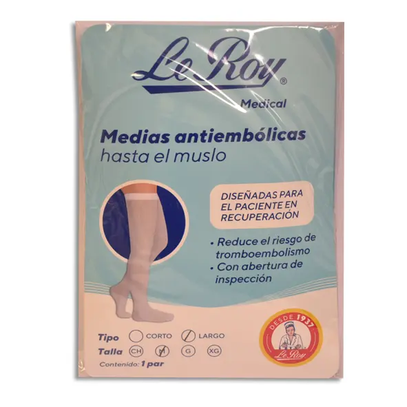 MEDIAS ANTIEMBOLICAS MUSLO M LEROY Bolsa - 1 par