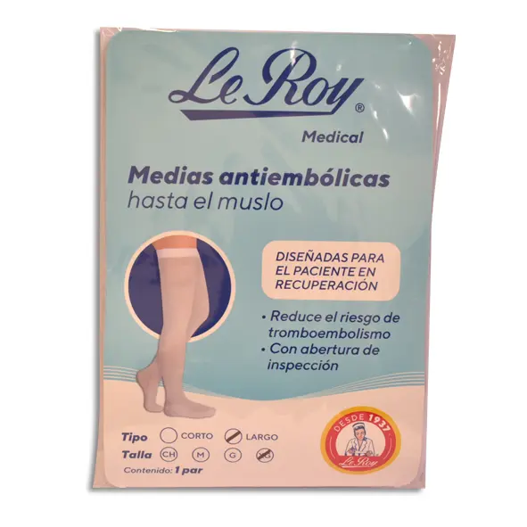 [729513133509] MEDIAS ANTIEMBOLICAS MUSLO XG LEROY Bolsa - 1 par