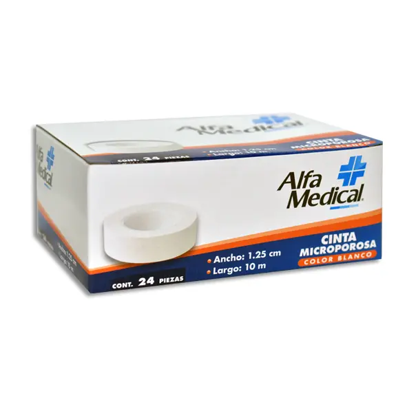 CINTA MICROPOROSA BCA ALFA MEDICAL 1.25CMX10M Caja - c/24 
