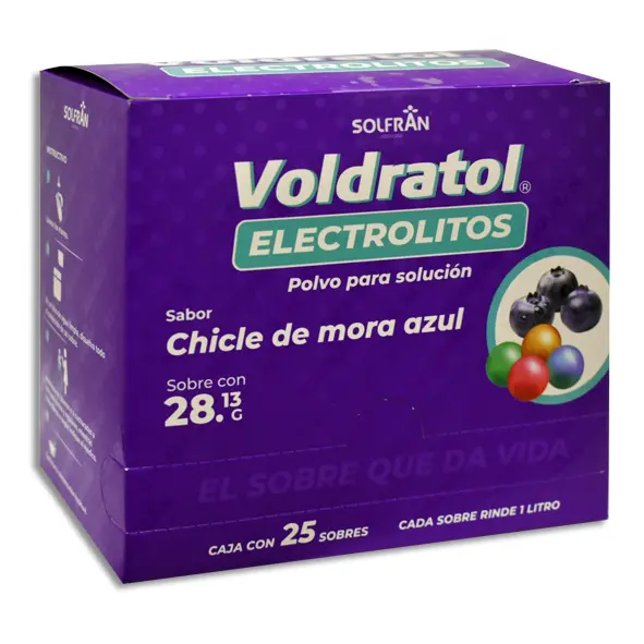 VOLDRATOL CHICLE MORA AZUL ELECTROLITOS Polvo en Sobres - c/25 