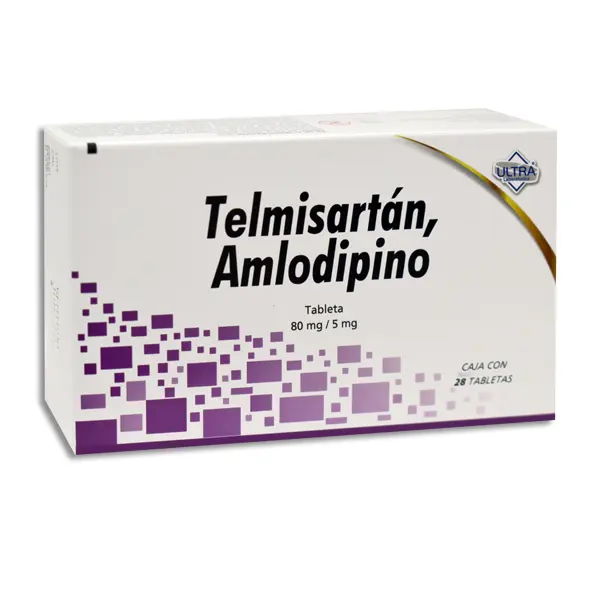 TELMISARTAN,AMLODIPINO 80/5MG ULTRA Tabletas - c/28