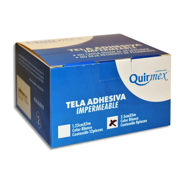 TELA ADHESIVA QUIRMEX 2.5CMX5M Caja - c/8 