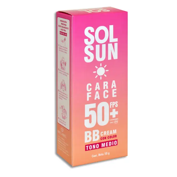 [7502009750007] SOL SUN CREAM TONO MEDIO PROTECTOR SOLAR 50FPS+ BELABEL Crema - 50 gr