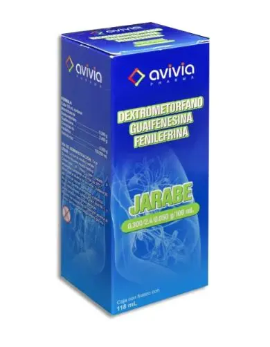 [7503049078380] DEXTROMETORFANO, GUAIFENESINA,PARACETAMOL AVIVIA Jarabe - 118 ml