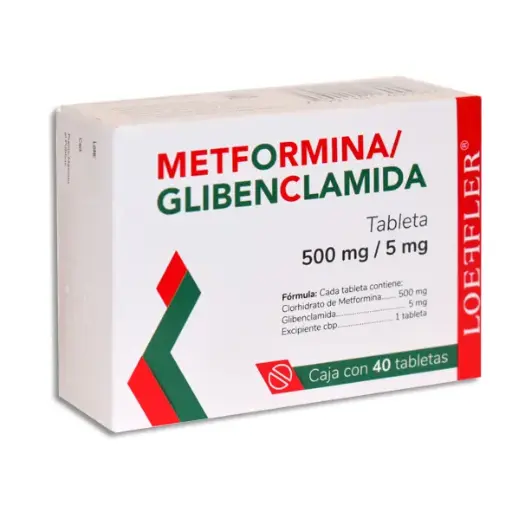 [7501101600067] GLIBENCLAMIDA/ METFORMINA 5/500 LOEFFLER Tabletas - c/40