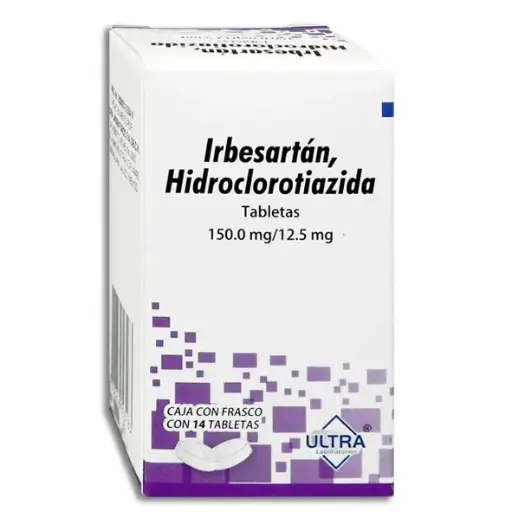 [7502216803183] IRBESARTAN, HIDROCLOROTIAZIDA 12.5/150MG ULTRA Tabletas - c/14