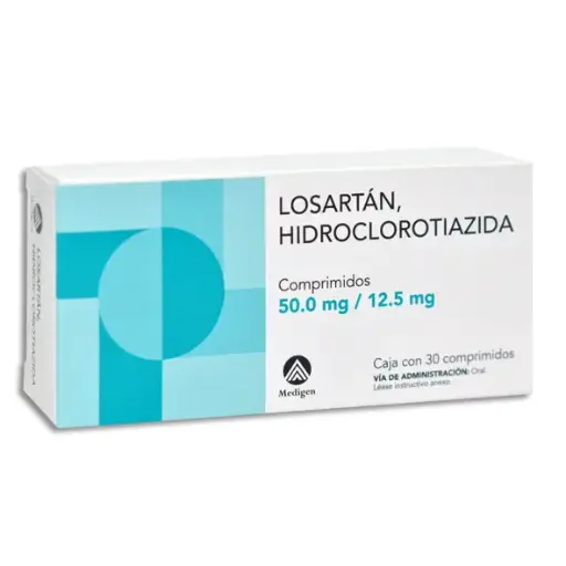 [7502009748356] LOSARTAN, HIDROCLOROTIAZIDA 50/12.5MG  MAVER Comprimidos - c/30