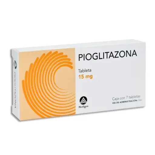 [7502009748387] PIOGLITAZONA 15MG MAVER Tabletas - c/7
