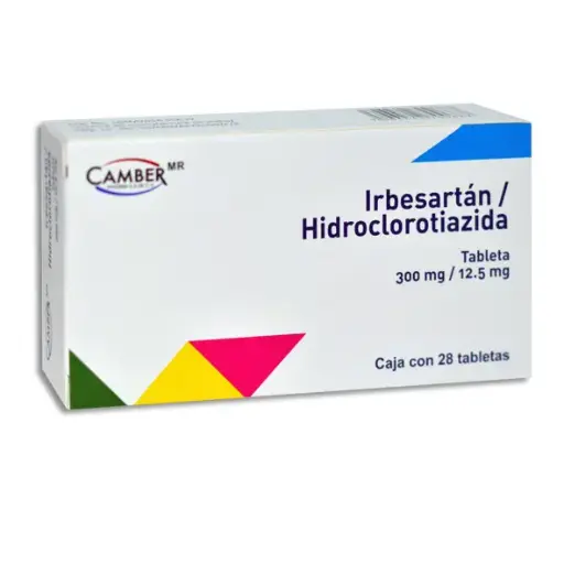 [7506442700667] IRBESARTAN /HIDROCLOROTIAZIDA 12.5/300MG CAMBER Tabletas - c/28
