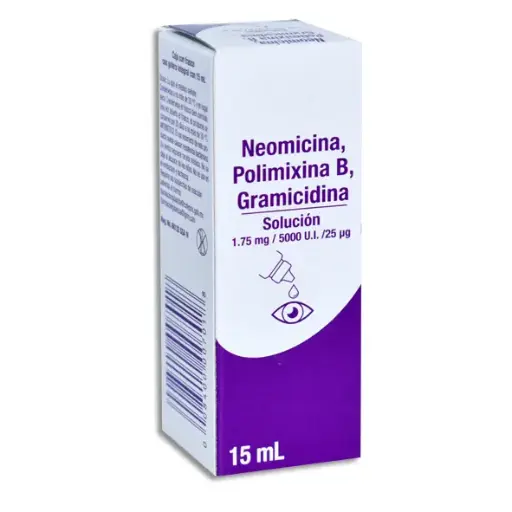 [008400007018] NEOMICINA , POLIMIXINA B , GRAMICIDINA GRIN Solucion Oftalmica - 15 ml