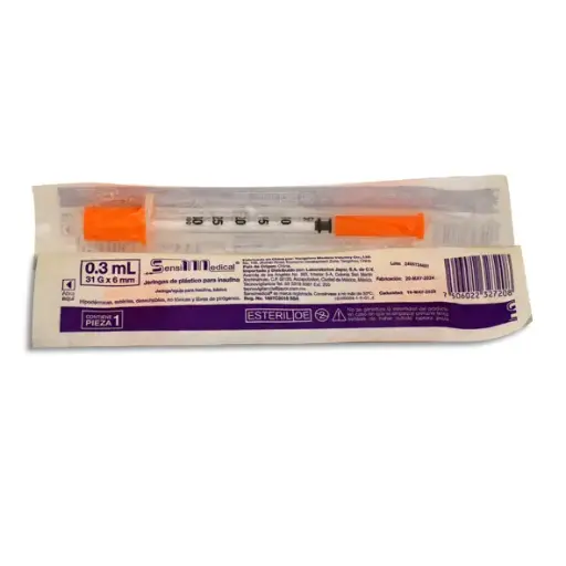 [7506022327208] JERINGA .3ML INSULINA 31X6 SENSIMEDICAL Pieza - 1 Pieza
