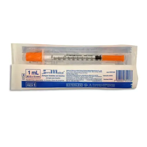 [7506022314536] JERINGA 1ML INSULINA 30X13 SENSIMEDICAL Pieza - 1 Pieza