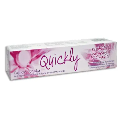 [7502009742163] PRUEBA DE EMBARAZO TIPO PLUMA QUICKLY Caja - 1 Pieza