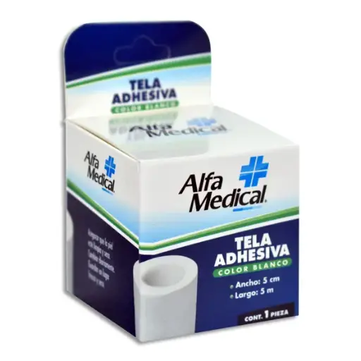 [7502275701246] TELA ADHESIVA ALFA MEDICAL 5CMX5M Caja - c/1