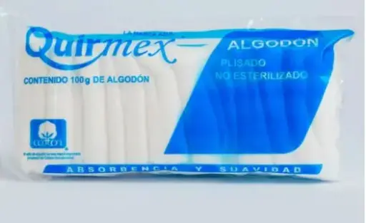 [7503003406334] ALGODON ABSORBENTE PLISADO QUIRMEX Bolsa - 100 g