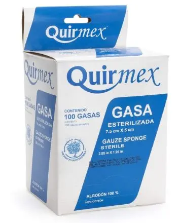 [7503003406129] GASA ESTERILIZADA 7.5X5CM QUIRMEX Caja - c/10