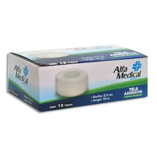 [7502275700157] TELA ADHESIVA ALFA MEDICAL 2.5CMX10M Caja - c/12