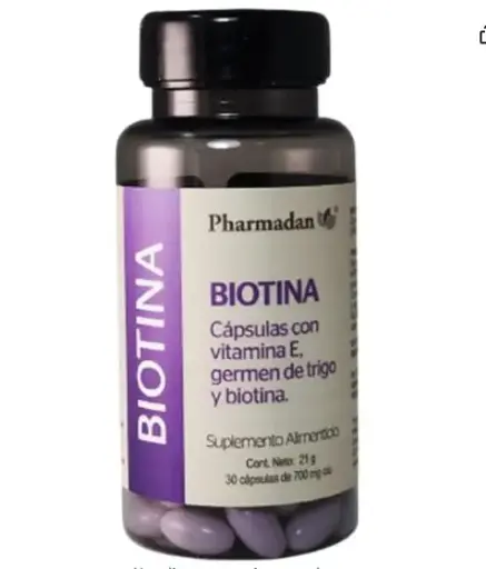 [7503007662323] BIOTINA CON VITAMINA E Y GERMEN DE TRIGO PHARMADAN Capsulas - c/30
