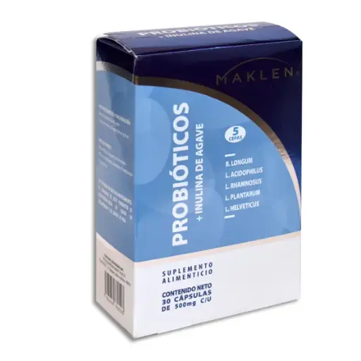 [7503036782528] PROBIOTICOS + INULINA DE AGAVE MAKLEN Capsulas - c/30