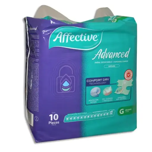 [013117016222] PAÑAL AFFECTIVE ADVANCED GRANDE Paquete - c/10