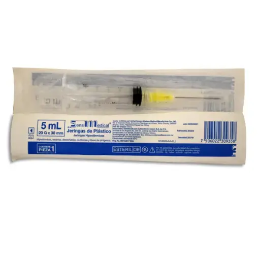 [7506022309358] JERINGA 5ML 20X38 AMAR SENSIMEDICAL Pieza - 1 Pieza