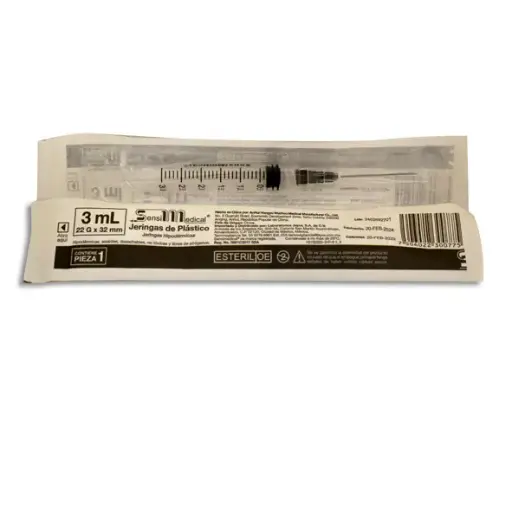 [7506022300775] JERINGA 3ML 22X32 NEG SENSIMEDICAL Pieza - 1 Pieza