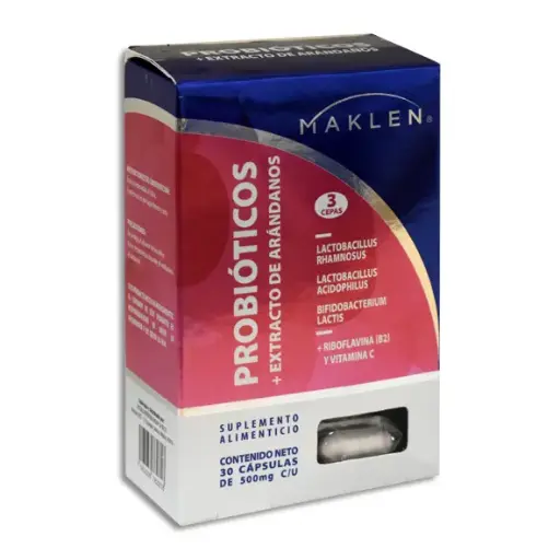 [7503036782818] PROBIOTICOS + EXTRACTO DE ARANDANOS MAKLEN Capsulas - c/30