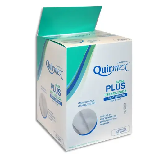 [7503003406235] GASA ESTERILIZADA PLUS 10X10CM QUIRMEX Caja - c/100