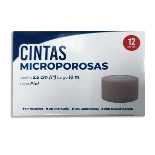 [7506484500805] CINTA MICROPOROSA PIEL CINTAPORE 2.5CMX10M Caja - c/12