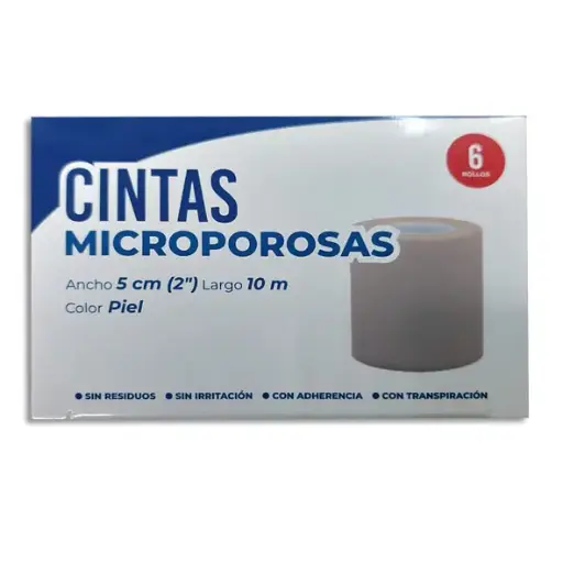 [7506484500812] CINTA MICROPOROSA PIEL CINTAPORE 5CMX10M Caja - c/6