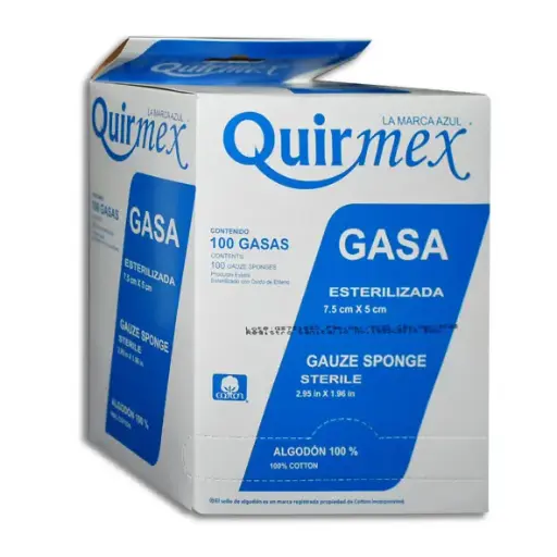 [7503003406136] GASA ESTERILIZADA 7.5X5CM QUIRMEX Caja - c/100