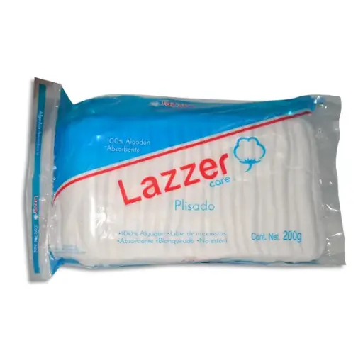 [7503013836022] ALGODON ABSORBENTE PLISADO LAZZER Bolsa - 200 gr