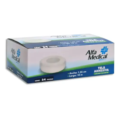 [7502275700140] TELA ADHESIVA ALFA MEDICAL 1.25CMX10M Caja - c/24