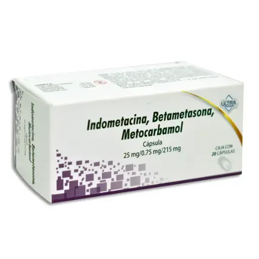 [7502216790124] BETAMETASONA, INDOMETACINA, METOCARBAMOL ULTRA Capsulas - c/20