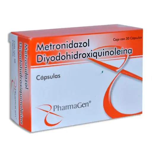 [7501299370315] METRONIDAZOL DIYODOHIDROXIQUINOLEINA     Capsulas - c/30