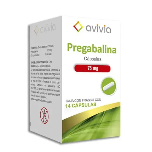 [7502216805057] PREGABALINA 75MG AVIVIA Capsulas - c/14