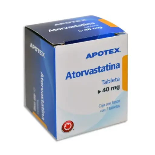 [7501277034123] ATORVASTATINA 40MG APOTEX Tabletas - c/7