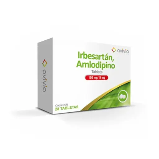 [7503049078229] IRBESARTAN, AMLODIPINO 150MG/5MG AVIVIA Tabletas - c/28