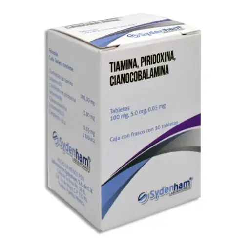 [7502010581294] TIAMINA, PIRIDOXINA, CIANOCOBALAMINA SYDENHAM Tabletas - c/30