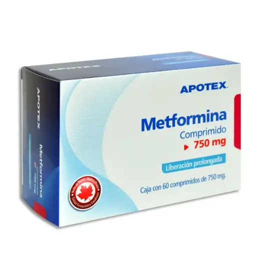 [7501277034338] METFORMINA LP 750MG APOTEX   Tabletas LP - c/60