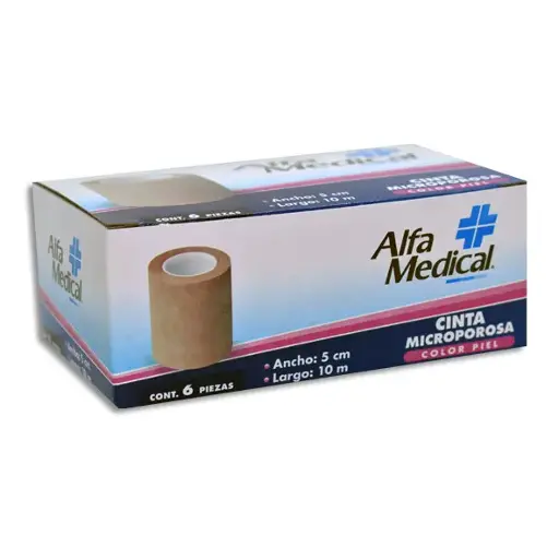 [7502275702168] CINTA MICROPOROSA PIEL ALFA MEDICAL 5CMX10M Caja - c/6